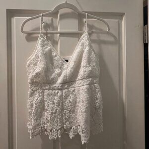 Abercrombie & Fitch White Lace Tank Top